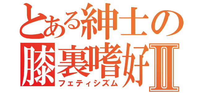 とある紳士の膝裏嗜好Ⅱ（フェティシズム）