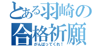 とある羽崎の合格祈願（がんばってくれ！）