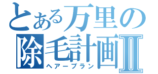 とある万里の除毛計画Ⅱ（ヘアープラン）