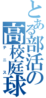 とある部活の高校庭球（テニス）