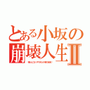 とある小坂の崩壊人生Ⅱ（〜廃人になりすぎた小坂の結末〜）