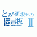 とある御坂妹の伝言板Ⅱ（御坂妹×白井黒子）