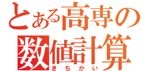 とある高専の数値計算（きちがい）