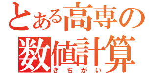 とある高専の数値計算（きちがい）