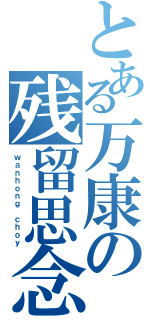 とある万康の残留思念（ｗａｎｈｏｎｇ ｃｈｏｙ）