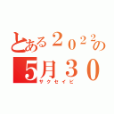 とある２０２２年の５月３０日（サクセイビ）