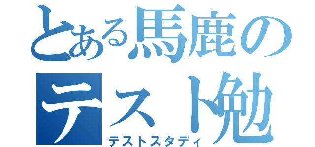 とある馬鹿のテスト勉強（テストスタディ）