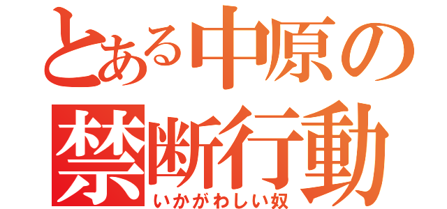 とある中原の禁断行動（いかがわしい奴）