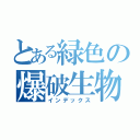 とある緑色の爆破生物（インデックス）