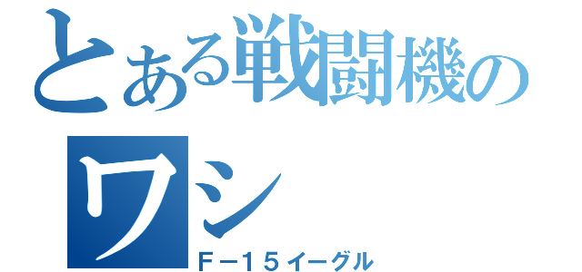 とある戦闘機のワシ（Ｆ－１５イーグル）