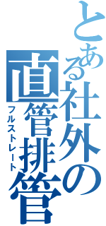 とある社外の直管排管（フルストレート）