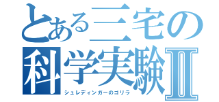 とある三宅の科学実験Ⅱ（シュレディンガーのゴリラ）