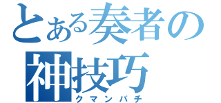 とある奏者の神技巧（クマンバチ）