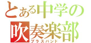 とある中学の吹奏楽部（ブラスバンド）