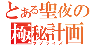 とある聖夜の極秘計画（サプライズ）