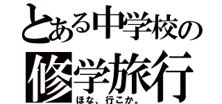 とある中学校の修学旅行（ほな、行こか。）