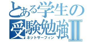 とある学生の受験勉強Ⅱ（ネットサーフィン）