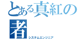 とある真紅の者（システムエンジニア）