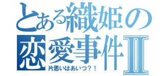 とある織姫の恋愛事件Ⅱ（片思いはあいつ？！）