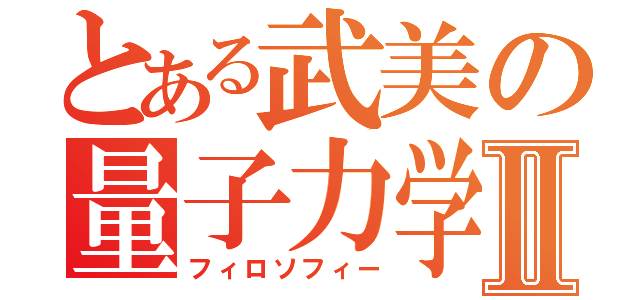 とある武美の量子力学Ⅱ（フィロソフィー）