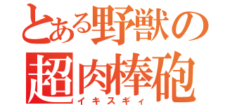 とある野獣の超肉棒砲（イキスギィ）