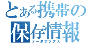 とある携帯の保存情報（データボックス）