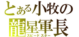 とある小牧の龍星軍長（スピードスター）