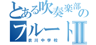 とある吹奏楽部のフルート吹きⅡ（衣川中学校）