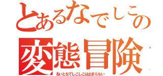 とあるなでしこの変態冒険譚（るいとなでしこしこは止まらない）