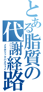 とある脂質の代謝経路（メタボリックパスウェイ）