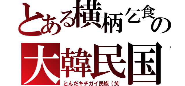 とある横柄乞食の大韓民国（とんだキチガイ民族（笑）