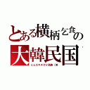 とある横柄乞食の大韓民国（とんだキチガイ民族（笑）