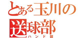 とある玉川の送球部（ハンド部）