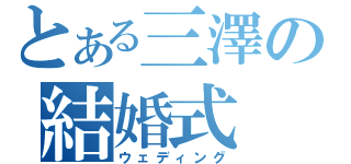 とある三澤の結婚式（ウェディング）