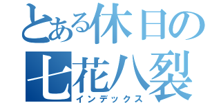 とある休日の七花八裂（インデックス）