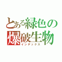 とある緑色の爆破生物（インデックス）