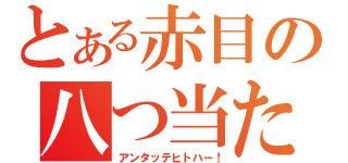 とある赤目の八つ当たり（アンタッテヒトハー！）