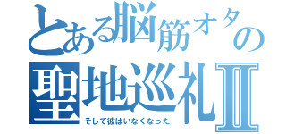 とある脳筋オタクの聖地巡礼Ⅱ（そして彼はいなくなった）