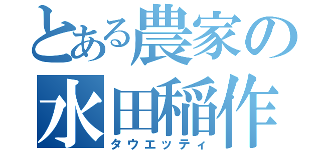 とある農家の水田稲作（タウエッティ）