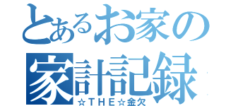 とあるお家の家計記録（☆ＴＨＥ☆金欠）