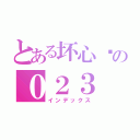 とある坏心肠の０２３（インデックス）