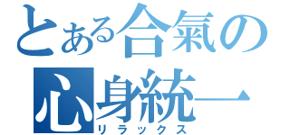 とある合氣の心身統一（リラックス）