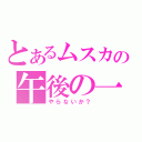 とあるムスカの午後の一時（やらないか？）