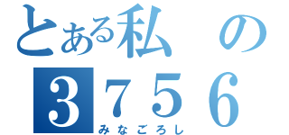 とある私の３７５６４（みなごろし）