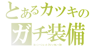 とあるカツキのガチ装備（ヨッシージェットスリックビースト）