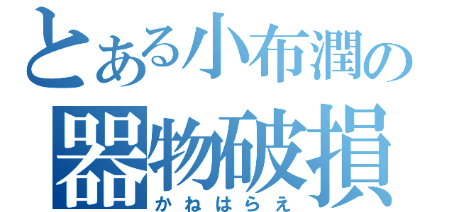 とある小布潤の器物破損（かねはらえ）