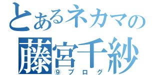 とあるネカマの藤宮千紗（⑨ブログ）