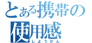 とある携帯の使用感（しようかん）