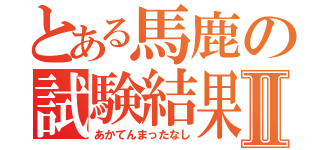 とある馬鹿の試験結果Ⅱ（あかてんまったなし）