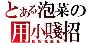 とある泡菜の用小賤招（都給我去死）